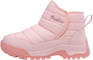 Легкие водонепроницаемые зимние сапоги с меховой подкладкой, удобные, термо, противоскользящие, уличные сапожки на шнуровке Generic, Pink