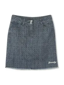 Джинсовая юбка с логотипом 4G Givenchy Kids, синий