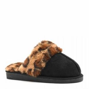 Женские тапочки Snooze Leopard черного цвета Corkys Footwear