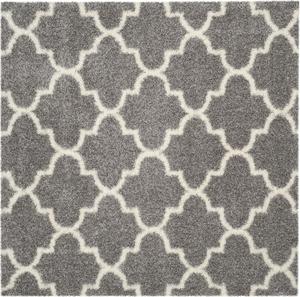 Ковер SAFAVIEH, 201 x 290 см, Montreal Shag Collection, Grey & Ivory, дизайн Moroccan Trellis, без линьки и прост в уходе, идеален для помещений с высокой проходимостью в гостиной, спальне (SGM832D)