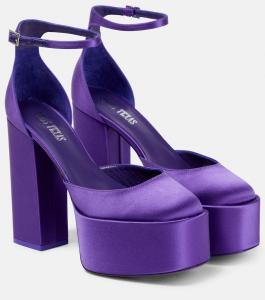 Атласные туфли-лодочки Dalilah на платформе Paris Texas, Ultraviolet