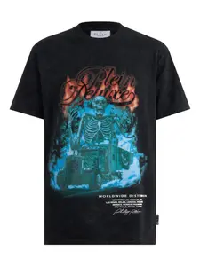 Футболка с круглым вырезом и графическим принтом Philipp Plein, черный