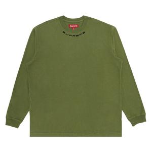 Топ Supreme Collar Logo Long-Sleeve 'Olive', зеленый