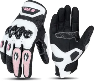 Мотоциклетные перчатки из карбоновой кожи для женщин, розовые, с сенсорным экраном, для мотокросса, летние, дышащие, для езды на велосипеде, гонок MOTOCENTRIC, pink