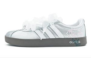 Кроссовки для скейтбординга VL COURT 2.0 с водонепроницаемой амортизацией, низкие, унисекс, серебристые Adidas, Silver