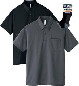 Футболка-поло Glimmer 00331-ABP с коротким рукавом, плотность ткани 4,4 унции, на пуговицах, с карманом, черный/темно-серый