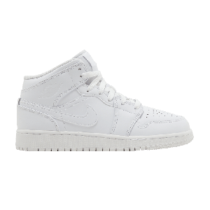 Кроссовки Air Jordan Air Jordan 1 Mid GS 'Triple White' 2023, белый