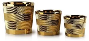 Цветочный горшок Mondex Neva 3 шт, 21x19x21 см цвет karamell