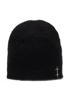 Шерстяная шапка из мериноса с деталями в виде буквы H Heliot Emil, черный