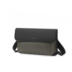POLO Синтетическая кожаная сумка через плечо среднего размера мужская серо-зеленая, Gray Green