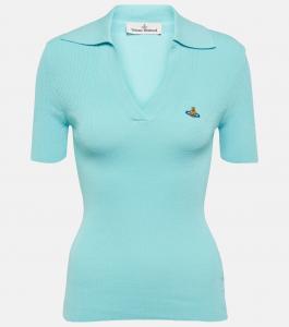 Рубашка-поло Marina из хлопка в рубчик Vivienne Westwood, Aqua