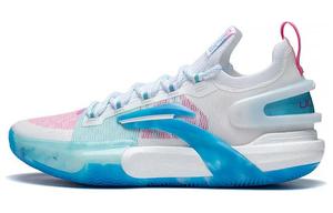 LINING Лининг Спид 9 Ультра Низкая Амортизация Противоскользящие и Износостойкие Низкие Баскетбольные Кроссовки Мужские Бело-Сине-Розовые