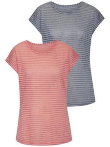 Рубашка с короткими рукавами абрикосового и темно-синего цветов. Vivance