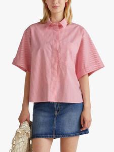 Рубашка из полосатой окрашенной пряжи Benetton, Pink/Multi