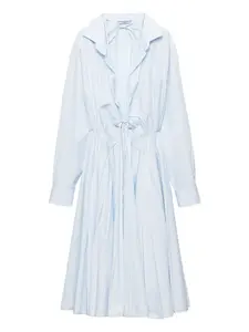 Платье миди с V-образным вырезом Prada, синий