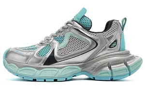 Низкие массивные кроссовки женские серо-голубые EBLAN, винные дерево красные и абрикосовые