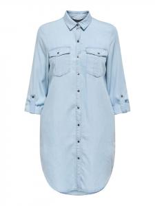 Платье до колена ONLY, светло-синий деним