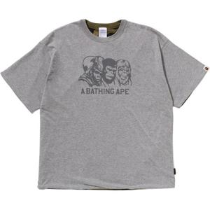 Футболка Double Face Cotton A BATHING APE, серый