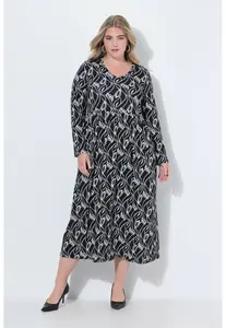 Платье Ulla Popken MATTE LEAF POCKET , Black