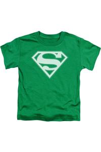 Футболка с коротким рукавом для малышей с зеленым и белым щитом Superman Gildan
