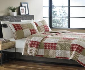 Комплект постельного белья Camano Island Plaid из 3 предметов, размер King Eddie Bauer, красный