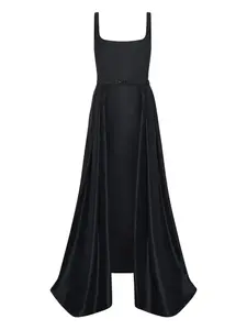 Платье миди с квадратным вырезом Nicholas, черный