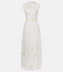Свадебное вышитое платье Costarellos, Off-White