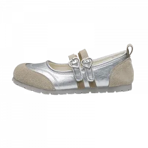 Alxnan Серебряные туфли Мэри Джейн, цвет Silver