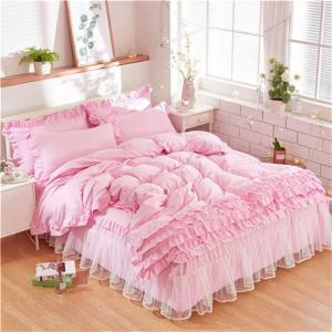 DUYHBAWRS Комплект постельного белья для девочек с кружевной юбкой свадебный