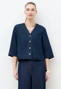 Французский бренд, модная элегантная современная блузка calisa. Caroll, Denim Double Stone