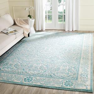 Ковер SAFAVIEH, 244 x 305 см, Evoke Collection Ivory / Light Blue EVK242C без линьки для гостиной, спальни, столовой, домашнего офиса