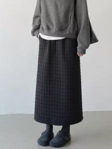 Стеганая юбка с разрезами. Женская юбка.