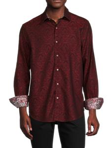 Рубашка жаккардового узора Bayview Paisley Robert Graham, бордовый