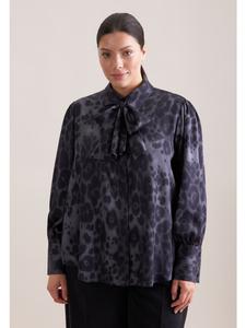 Расклешенная блузка, стандартного кроя, серого цвета Seidensticker