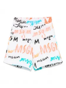 Спортивные шорты с логотипом MSGM Kids, белый