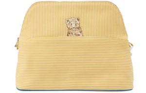 Хлопковая сумка для хранения косметички среднего размера женская желтая HERMES