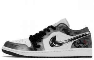 Jordan Air 1 Da Sima устойчивые к истиранию низкие винтажные баскетбольные кроссовки Unisex черные белые