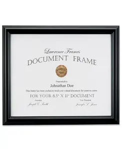 185081 черная фоторамка для документов — 8,5 x 11 дюймов Lawrence Frames, black