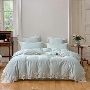 WQQ2878FFFFWAAAAA Комплект постельного белья для девушек с цветочным кружевом 1000TC Cotton