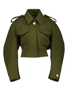 Укороченная военная куртка с накладными карманами Givenchy, зеленый