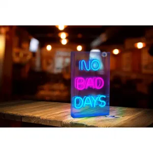 Настольный/настенный светильник näve LED NO BAD DAYS, LED-модуль 1 шт., синий, надпись подсвечивается синим и красным, прозрачный, USB Näve, прозрачный