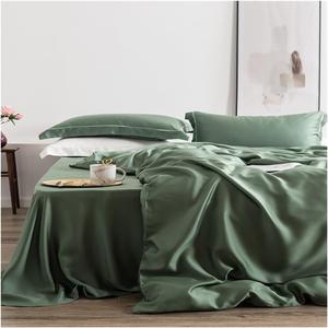 Generic Шелковый комплект постельного белья 25 momme зеленый Green