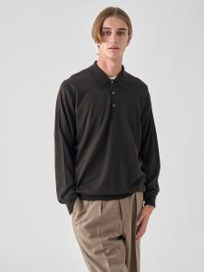 Классическая трикотажная рубашка-поло с длинными рукавами | Дорсет | 30 г, свободный крой