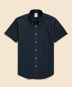 Повседневная рубашка с коротким рукавом из смеси хлопка Supima и полиэстера, плотность вязки 46 нитей, стандартный крой.