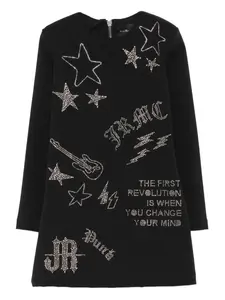 Платье, украшенное стразами John Richmond Junior, черный