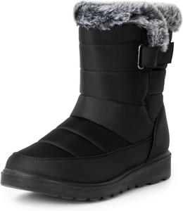 Женские зимние сапоги Alpine Swiss Lexie | Водонепроницаемые с искусственным мехом | Теплые и уютные | Противоскользящая подошва | Стильная обувь для улицы, Black