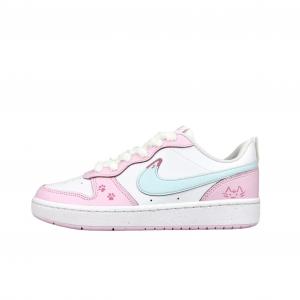 Nike Кроссовки для скейтбординга Court Borough Cherry Blossom Meow Blue с амортизацией, износостойкостью и противоскользящим покрытием Низкие