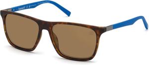 Солнцезащитные очки Timberland TB 9198 52H матовый гавана спереди с синими резиновыми заушниками, B