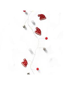 Marelida Светодиодная гирлянда из проволоки в форме рождественской шляпы, остроконечная шляпа, 20 светодиодов, длина: 1,9 м, красного цвета