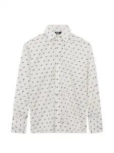 Рубашка с цветочной вышивкой GCDS, белый